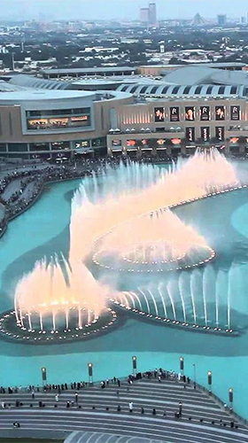 Bildschirm screenshot Dubai Brunnen  für Handys und Tablets.