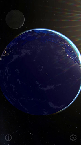 Bildschirm screenshot Erde und Mond 3D  für Handys und Tablets.