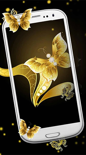 Bildschirm screenshot Goldener Schmetterling  für Handys und Tablets.