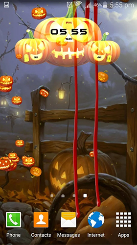 Bildschirm screenshot Halloween: Uhr  für Handys und Tablets.