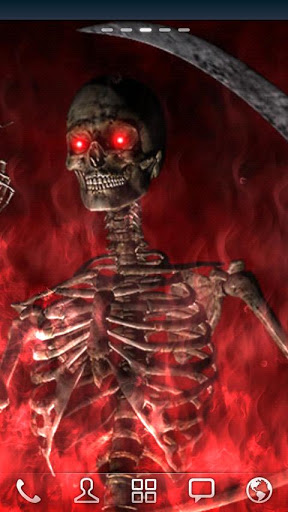 Android Hintergrundbilder Höllenfeuer Skelett kostenlos auf den Desktop herunterladen. 