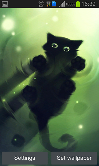 Android Hintergrundbilder Einsame schwarze Katze kostenlos auf den Desktop herunterladen. 