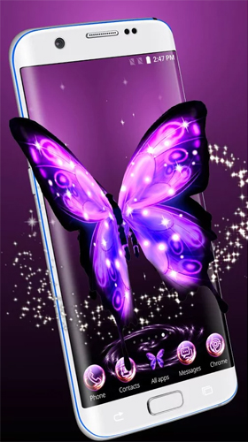 Bildschirm screenshot Neon Schmetterling  für Handys und Tablets.