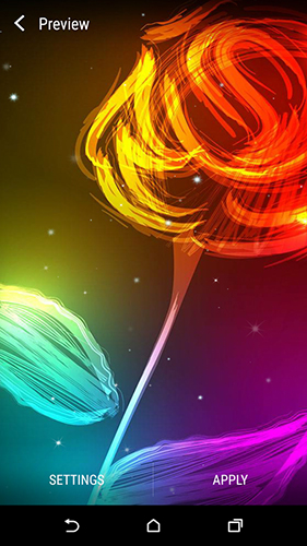 Bildschirm screenshot Neonblume  für Handys und Tablets.