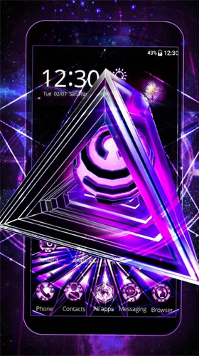 Bildschirm screenshot Neon-Dreieck 3D  für Handys und Tablets.