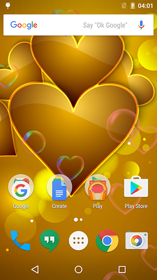 Android Hintergrundbilder Rote und goldene Liebe kostenlos auf den Desktop herunterladen. 