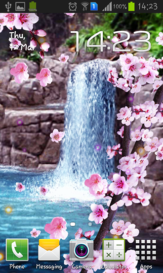Android Hintergrundbilder Sakura: Wasserfall kostenlos auf den Desktop herunterladen. 