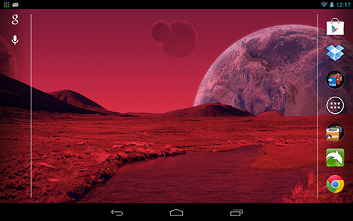 Bildschirm screenshot Weltraumwelt  für Handys und Tablets.