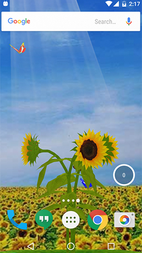 Bildschirm screenshot Sonnenblume 3D  für Handys und Tablets.