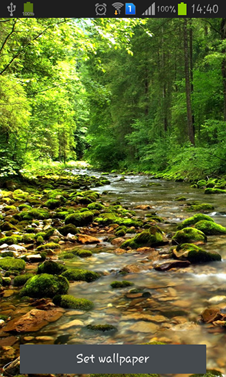 Android Hintergrundbilder Wunderbarer Waldfluss kostenlos auf den Desktop herunterladen. 