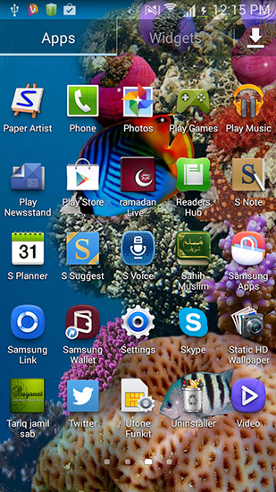 Bildschirm screenshot Aquarium für Handys und Tablets.
