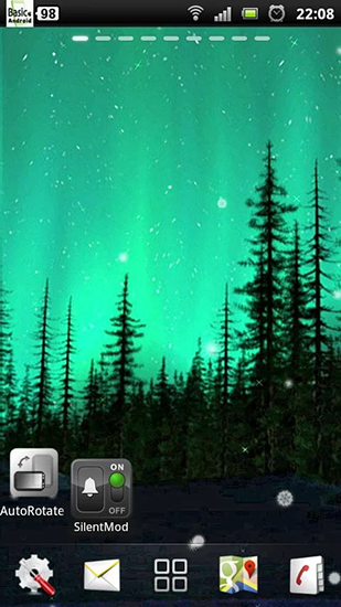 Bildschirm screenshot Aurora für Handys und Tablets.