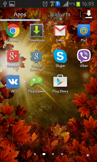 Bildschirm screenshot Herbstsonne für Handys und Tablets.
