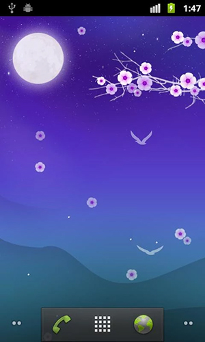 Bildschirm screenshot Blühende Nacht für Handys und Tablets.
