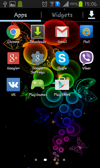 Bildschirm screenshot Blasen und Schmetterlinge für Handys und Tablets.