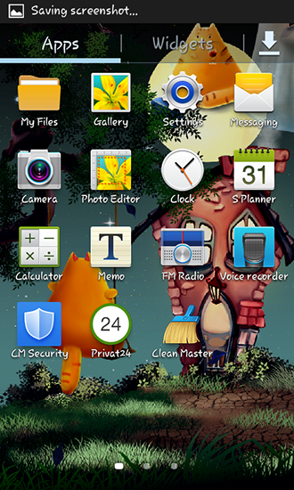 Bildschirm screenshot Halloween-Katze für Handys und Tablets.