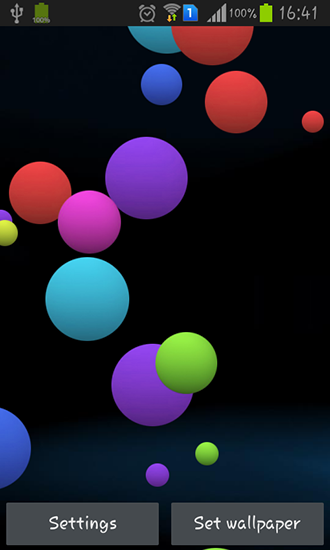 Bildschirm screenshot Farbige Blasen für Handys und Tablets.