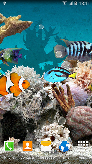 Bildschirm screenshot Korallen und Fische 3D für Handys und Tablets.