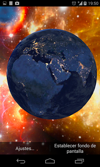 Bildschirm screenshot Erde 3D für Handys und Tablets.