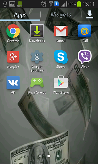 Bildschirm screenshot Fliegende Dollar 3D für Handys und Tablets.