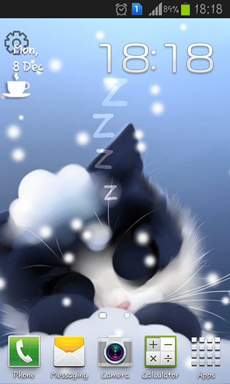 Bildschirm screenshot Frosty das Kätzchen für Handys und Tablets.