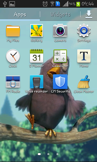 Bildschirm screenshot Lustiger Vogel für Handys und Tablets.