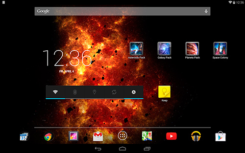 Bildschirm screenshot Inferno Galaxie für Handys und Tablets.