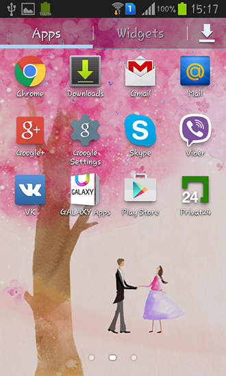 Bildschirm screenshot Liebesbaum für Handys und Tablets.