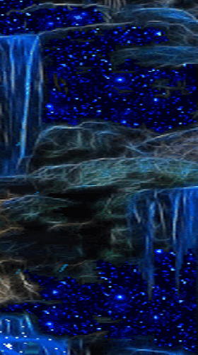Magischer Blauer Wasserfall 
