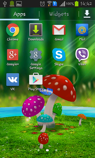 Bildschirm screenshot Pilze 3D für Handys und Tablets.