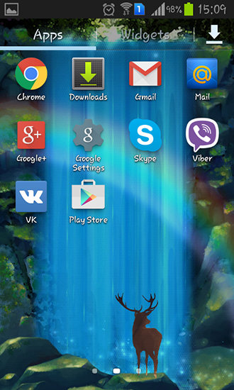 Bildschirm screenshot Mystischer Wasserfall für Handys und Tablets.