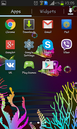 Bildschirm screenshot Neonfische für Handys und Tablets.