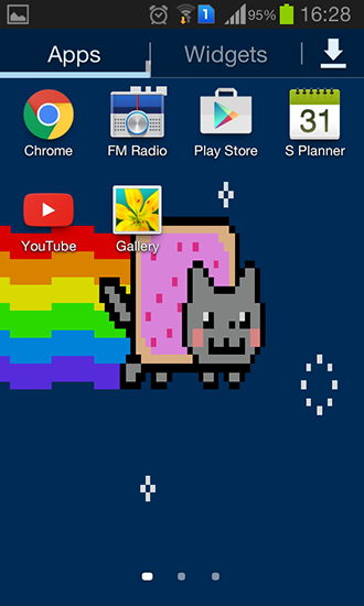 Bildschirm screenshot Nyan Cat für Handys und Tablets.