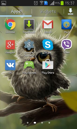 Bildschirm screenshot Eulenküken für Handys und Tablets.