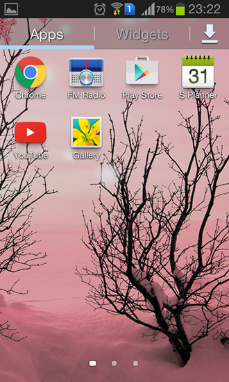 Bildschirm screenshot Pinker Winter für Handys und Tablets.
