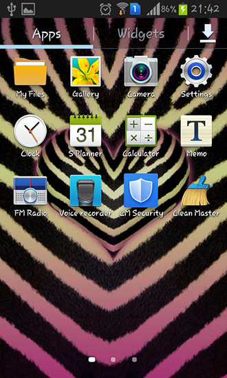 Bildschirm screenshot Pinkes Zebra für Handys und Tablets.