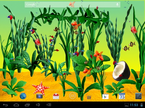 Bildschirm screenshot Plastilin Aquarium für Handys und Tablets.