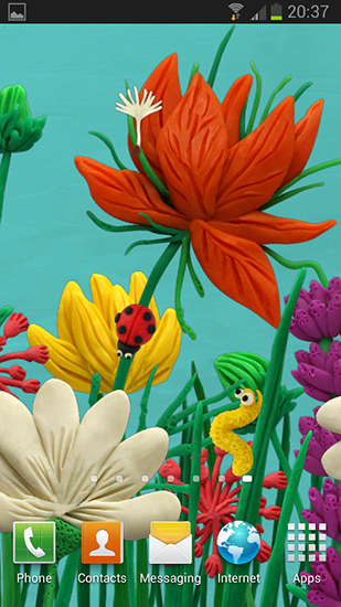Bildschirm screenshot Frühlingsblumen aus Knetmasse für Handys und Tablets.