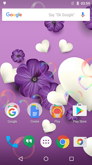 Bildschirm screenshot Pinke und Lila Liebe für Handys und Tablets.