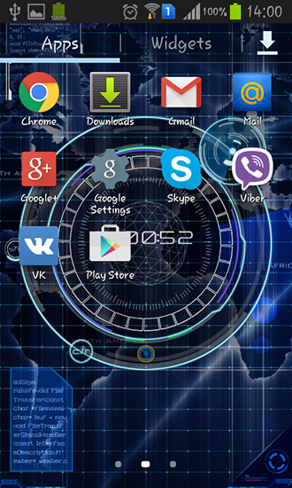 Bildschirm screenshot Radar: Digitale Uhr für Handys und Tablets.