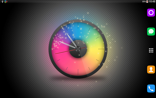 Bildschirm screenshot Regenbogenuhr für Handys und Tablets.