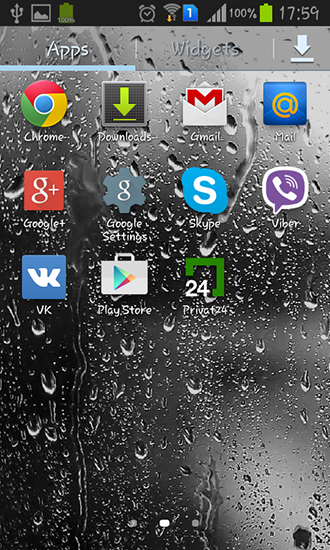 Bildschirm screenshot Regentropfen für Handys und Tablets.