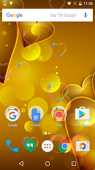 Bildschirm screenshot Rote und goldene Liebe für Handys und Tablets.