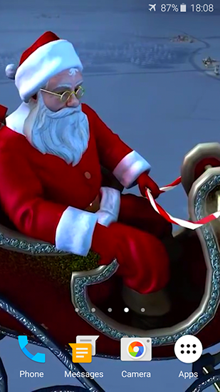 Bildschirm screenshot Santa Claus 3D für Handys und Tablets.