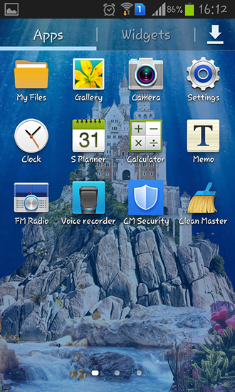 Bildschirm screenshot Meereswelt für Handys und Tablets.