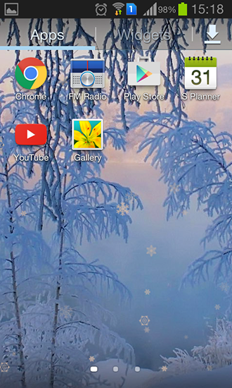 Bildschirm screenshot Schneeweiß im Winter für Handys und Tablets.