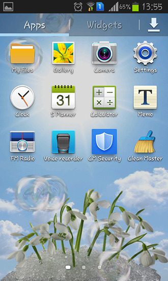 Bildschirm screenshot Schneeglöckchen für Handys und Tablets.