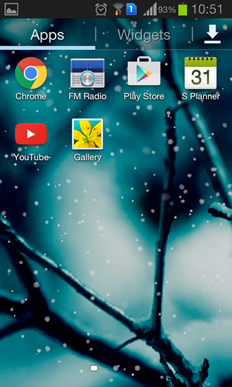 Bildschirm screenshot Schneefall für Handys und Tablets.