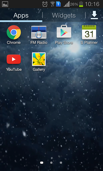Bildschirm screenshot Schneefall bei Nacht für Handys und Tablets.