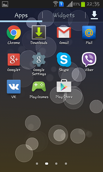 Bildschirm screenshot Seifenblasen für Handys und Tablets.